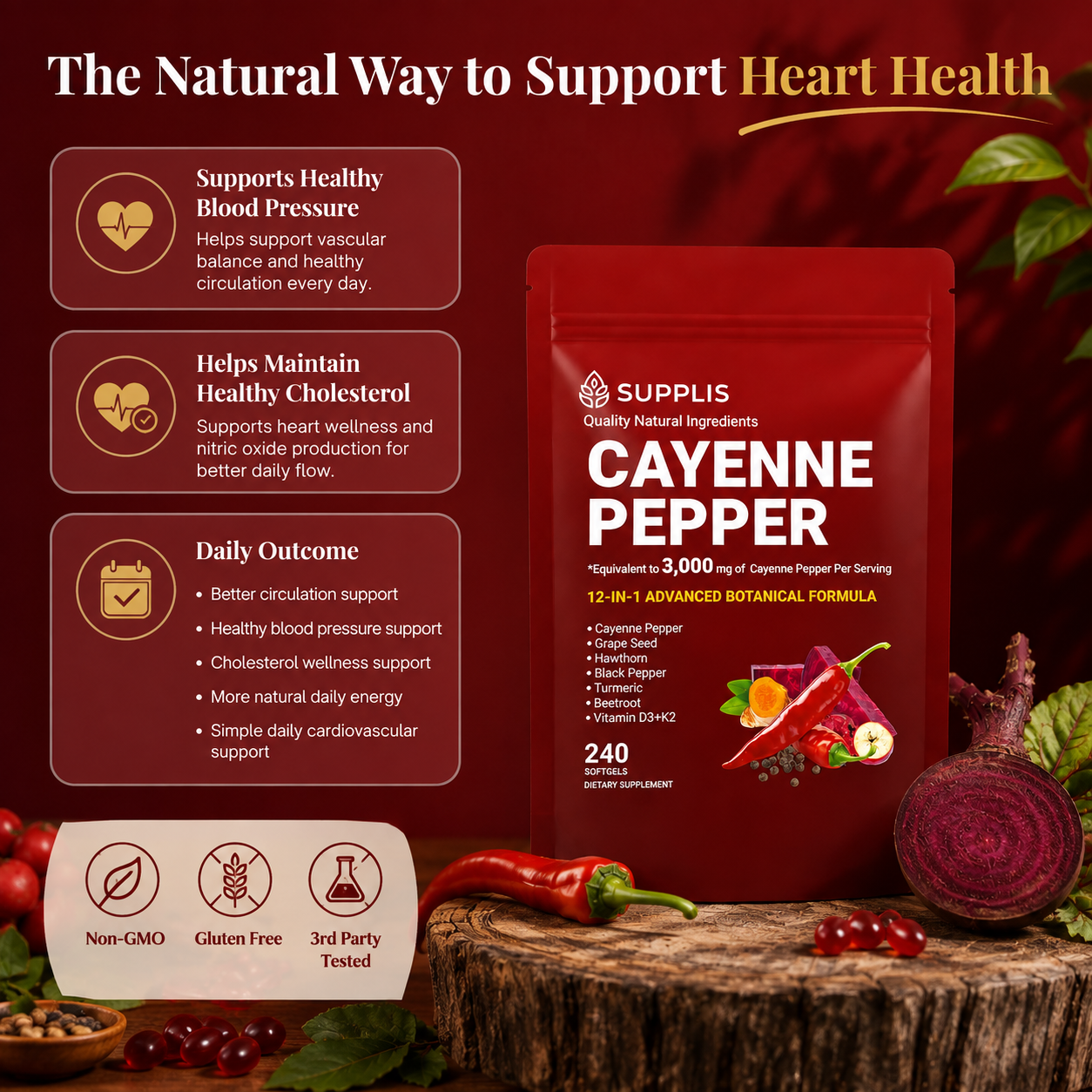 SUPPLIS® Capsaicin Softgels (240ct)